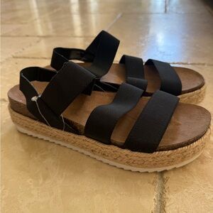 Black Espadrille platform Sandals Madden girl